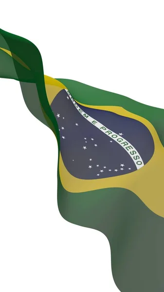 Ondeando Bandera Brasil Ordem Progresso Orden Progreso Río Janeiro Sudamérica —  Fotos de Stock