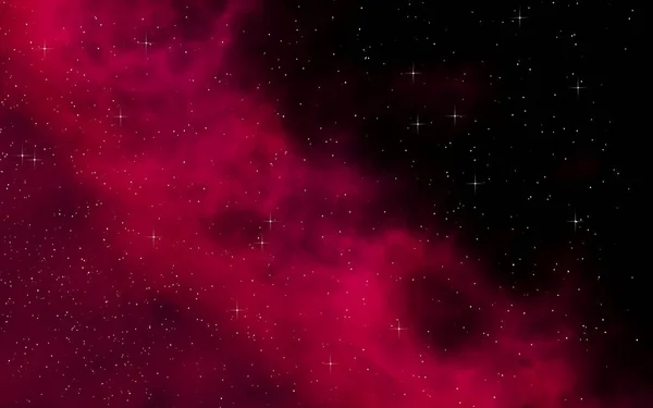カラフルで美しい空間の背景 星空の宇宙の質感 テンプレート 赤い背景 3Dイラスト — ストック写真