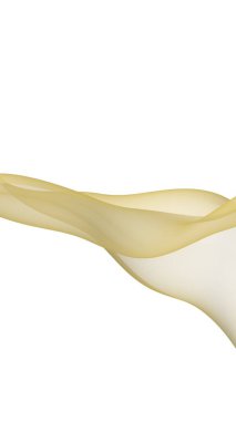 Soyut dalga. Eşarp. Beyaz arka planda parlak kurdele. Soyut duman. Raster hava desteği. Dikey görüntü yönlendirmesi. 3B illüstrasyon