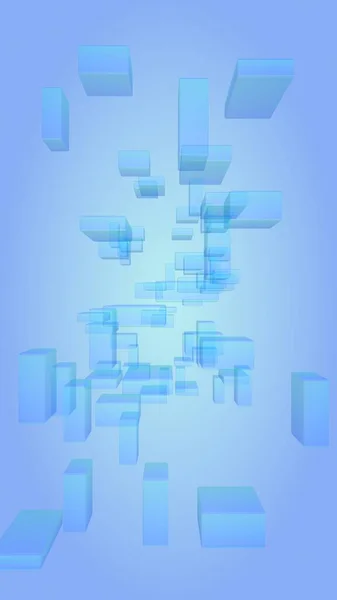 青と白の抽象的なデジタルと技術の背景 長方形を繰り返すパターン 垂直方向 3Dイラスト — ストック写真