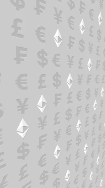 Äthereum Classic Und Währung Auf Weißem Hintergrund Symbol Für Die — Stockfoto