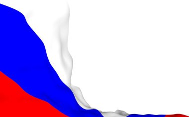 Rusya Federasyonu bayrağını sallıyor. Ulusal. Rusya'nın devlet sembolü. 3d illüstrasyon