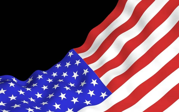 Mávání Vlajkou Spojených Států Amerických Temném Pozadí Hvězdy Pruhy Státní — Stock fotografie