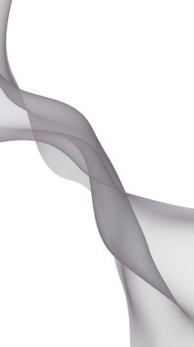 Soyut dalga. Eşarp. Beyaz arka planda parlak kurdele. Soyut duman. Raster hava desteği. Dikey görüntü yönlendirmesi. 3B illüstrasyon
