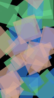 Koyu arkaplanda çok renkli yarı şeffaf altıgenler. Dikey görüntü yönlendirmesi. 3B illüstrasyon