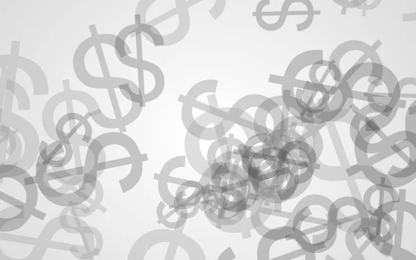 Cinza Translúcido Dólares Sinais Fundo Branco Tons Vermelhos Ilustração — Fotografia de Stock