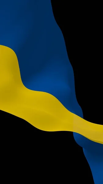 Die Fahne Der Ukraine Auf Dunklem Hintergrund Nationalflagge Und Staatsfahne — Stockfoto