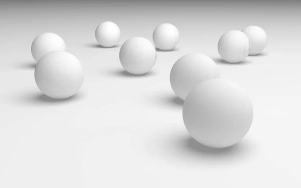 Witte Abstracte Achtergrond Set Witte Ballen Geïsoleerd Witte Achtergrond Illustratie — Stockfoto