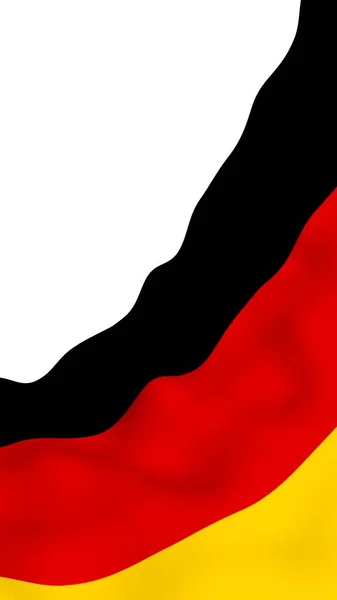 德国国旗 宽格式3D插图 德意志联邦共和国的国家象征 3D渲染 — 图库照片