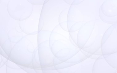 Soyut beyaz arkaplan. Arkaplanda şeffaf kabarcıklar var. 3B illüstrasyon