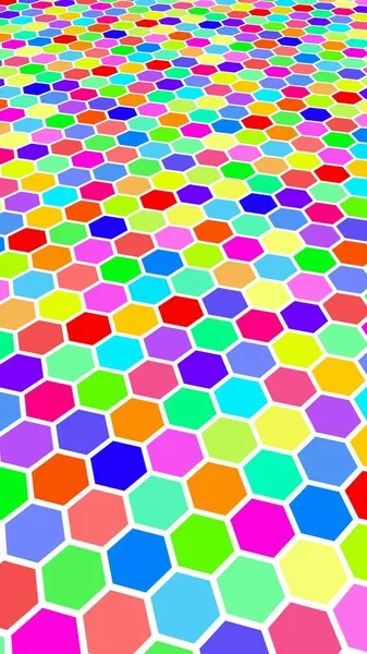 Honeycomb Multi Colored Perspective View Polygon Look Honeycomb Isometric Geometry — Stock Photo, Image