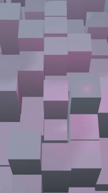 Soyut pembe gri zarif küp geometrik arka plan. Kaotik olarak gelişmiş dikdörtgen çubuklar. 3d Rendering, 3d illüstrasyon