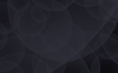 Soyut siyah arkaplan. Koyu şeffaf baloncuklu arkaplan. 3B illüstrasyon