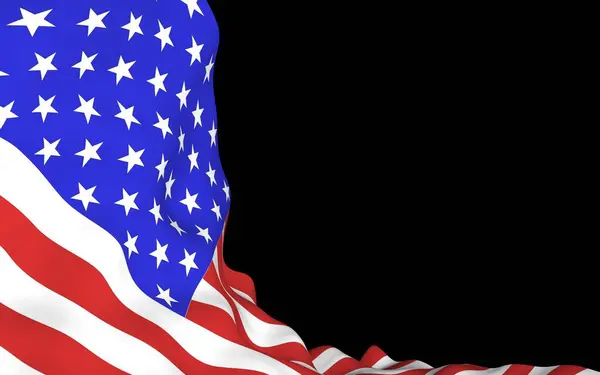 Waving Flag United States America Dark Background Stars Stripes State — Stock Photo, Image