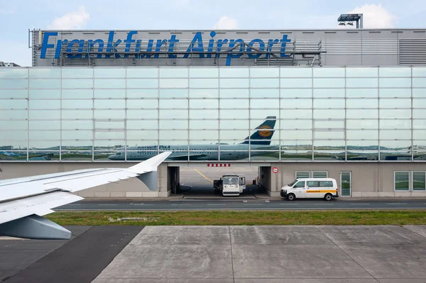 2019 Frankfurts Flygplats Tyskland Drivs Fraport Och Fungerar Som Huvudnav — Stockfoto