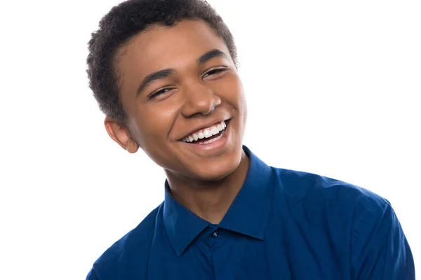 Portrait of cheerful african american teenager — Stock Photo, Image