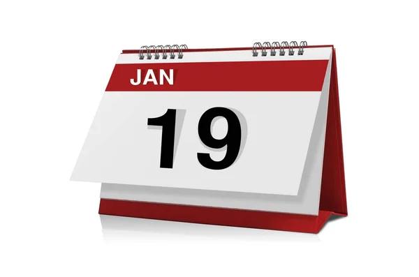 Január calendar elszigetelt — Stock Fotó