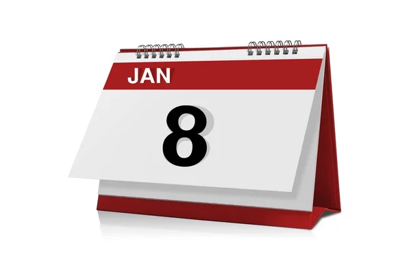 Januarkalender isoliert — Stockfoto