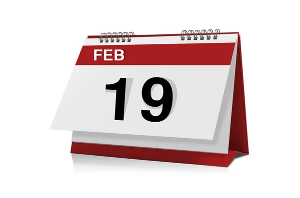 Calendario desktop di febbraio — Foto Stock