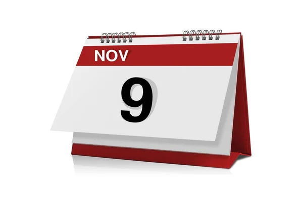 9 listopada kalendarza pulpitu — Zdjęcie stockowe