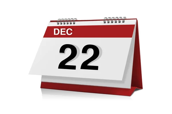 12 月 22 日卓上カレンダー — ストック写真