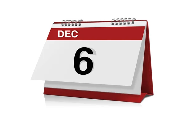 Dezembro 6 calendário de desktop — Fotografia de Stock