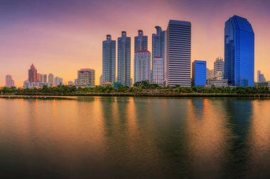 Manzara panorama gökdelenler iş bölgesi