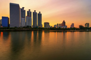 Manzara gökdelenler iş bölgesi 