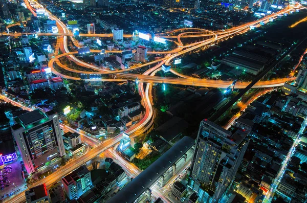 Dálnice a rychlostní silnice Bangkok pohled shora — Stock fotografie