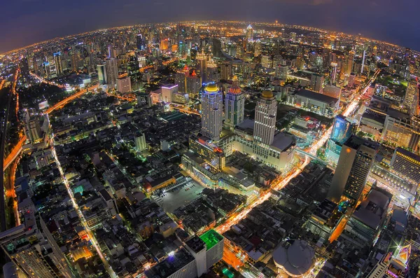 Vista dall'alto di Bangkok Durante al tramonto — Foto Stock