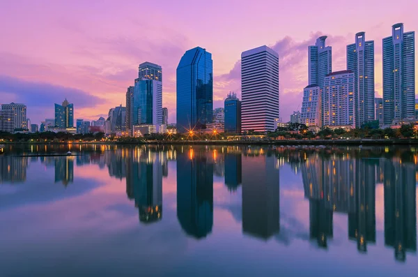 Landscape skyscrapers business district — Stock Photo, Image