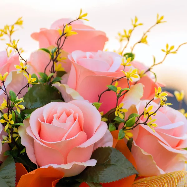 Artificial pink roses — Stock Photo, Image