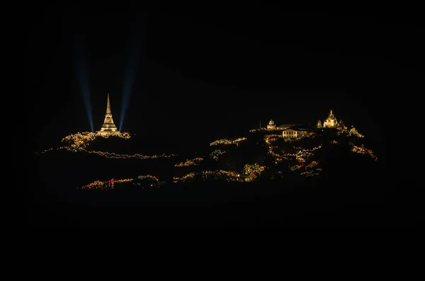 Illuminated  Nakhon Khiri Historical Park — Stock Photo, Image