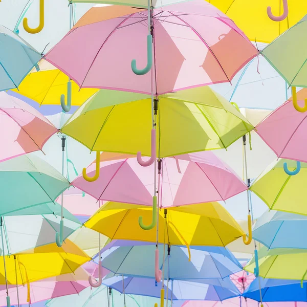 multicolored umbrellas pattern