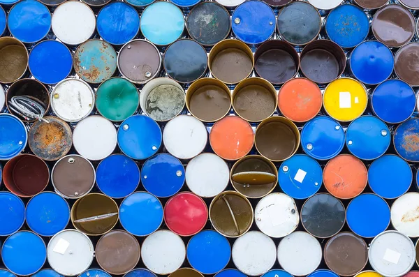 Stacks of old oil tanks — Stock Photo, Image