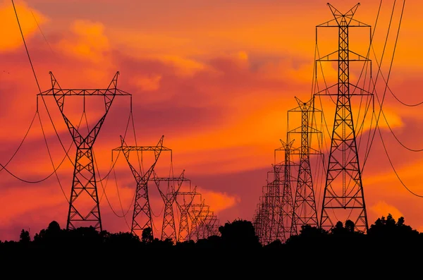 High voltage transmission towers — Stock Photo, Image