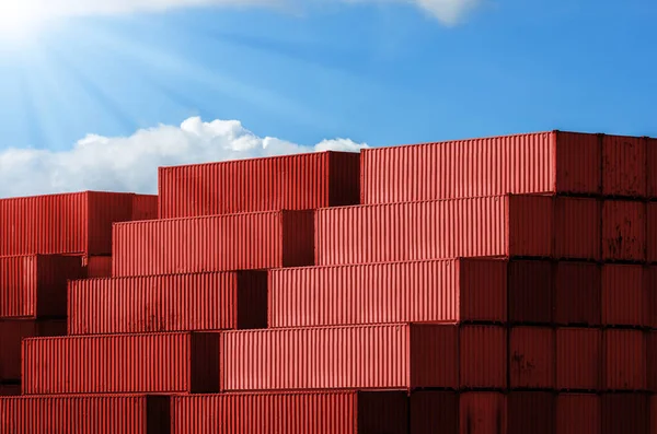 Porto industriale con container — Foto Stock