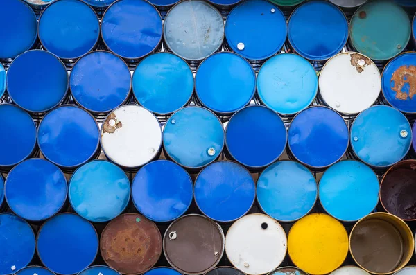 Stacks of old oil tanks — Stock Photo, Image