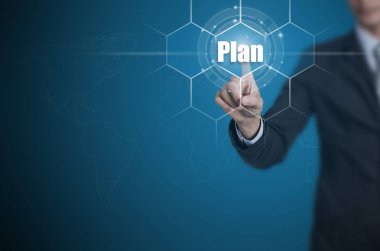 İşadamı acil düğmesini ekran arayüzü