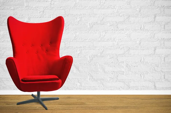 Design interiéru s červenou židlí — Stock fotografie