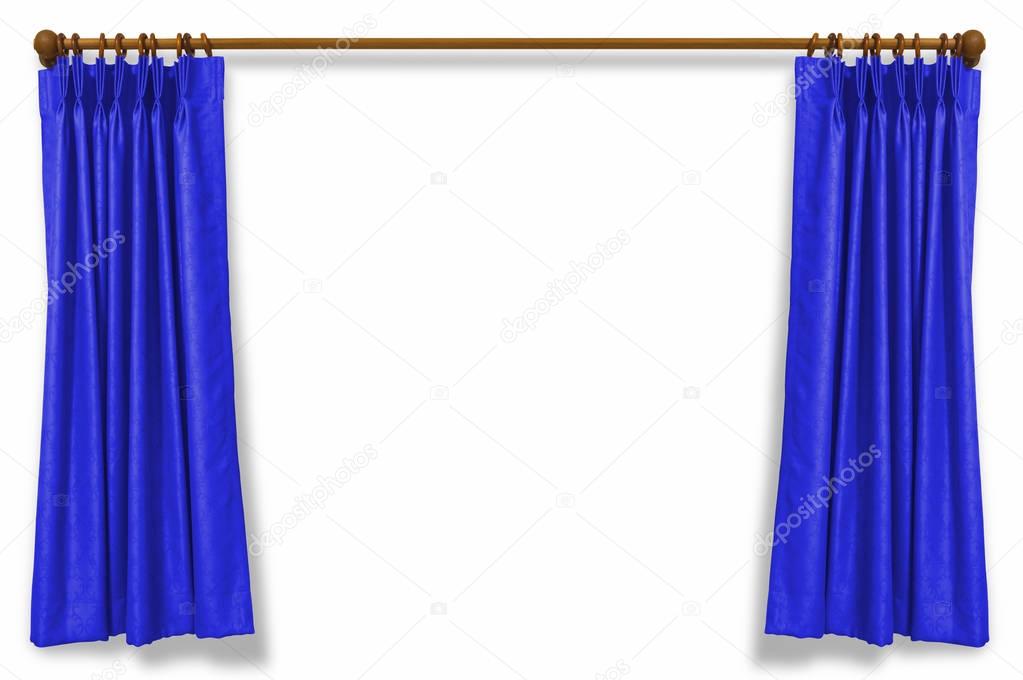 retro blue curtains 