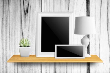 lamba ve saksı kaktüs ile resim çerçeveleri