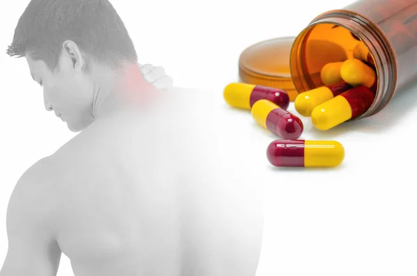 Red and yellow Antibiotic capsules — Stock Photo, Image
