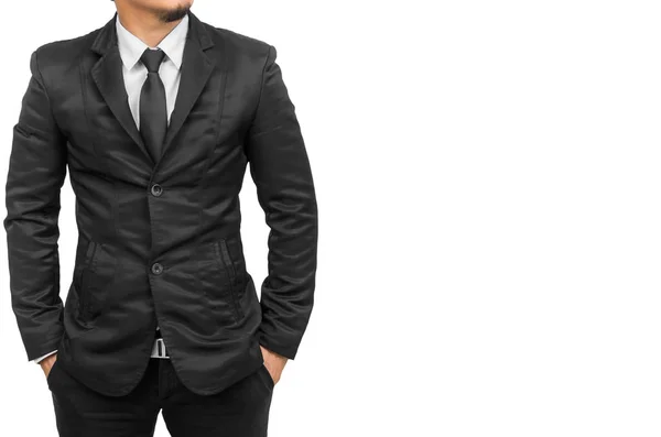 Бизнесмен в черном костюме — стоковое фото