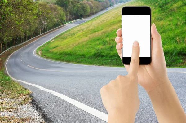 Mani femminili che tengono smartphone — Foto Stock