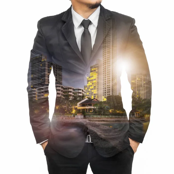 Homem de negócios vestindo terno moderno — Fotografia de Stock