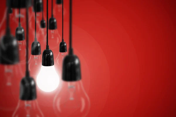 Light bulbs with black cords — Stock Photo, Image