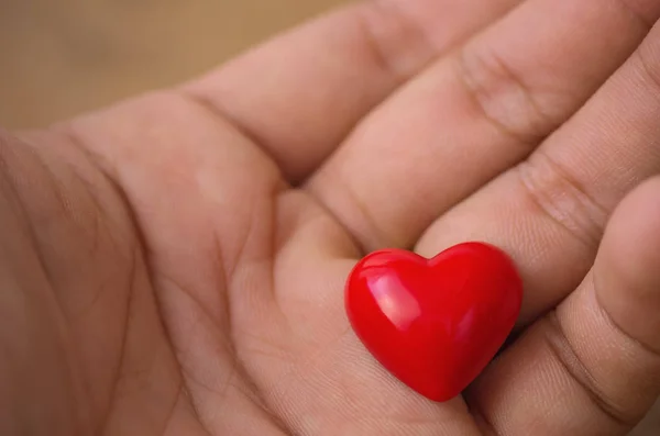 Coeur rouge à portée de main — Photo