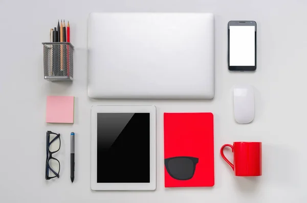 Desk with office equipment — Stock Photo, Image