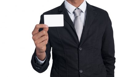 İş iş oyun kağıdı ile takım elbiseli adamı 